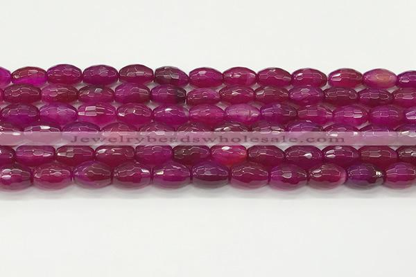 CAA5463 15.5 inches 8*12mm faceted rice agate beads