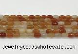 CAA5465 15.5 inches 8*12mm faceted rice agate beads