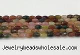 CAA5466 15.5 inches 8*12mm faceted rice agate beads