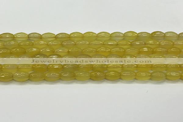 CAA5469 15.5 inches 8*12mm faceted rice agate beads