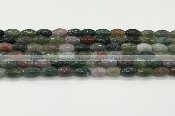 CAA5471 15.5 inches 8*12mm faceted rice agate beads