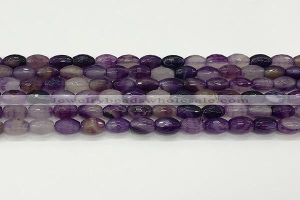 CAA5476 15.5 inches 8*12mm faceted rice agate beads