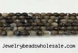 CAA5478 15.5 inches 8*12mm faceted rice agate beads