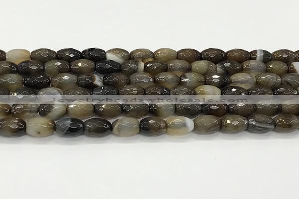 CAA5478 15.5 inches 8*12mm faceted rice agate beads