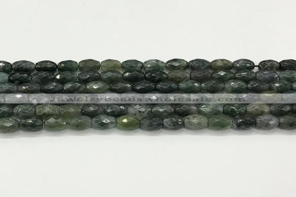 CAA5479 15.5 inches 8*12mm faceted rice agate beads