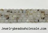 CAA5481 15.5 inches 8*12mm faceted rice agate beads