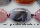 CAA549 15.5 inches 18*30mm octagonal dyed madagascar agate beads