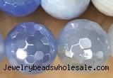 CAA5552 15 inches 10mm faceted round AB-color banded agate beads