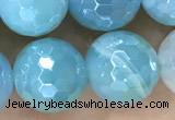 CAA5556 15 inches 10mm faceted round AB-color banded agate beads