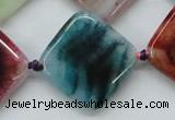 CAA556 15.5 inches 25*25mm diamond dyed madagascar agate beads