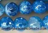 CAA5582 15 inches 6mm faceted round AB-color banded agate beads