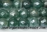 CAA5604 15 inches 6mm faceted round AB-color banded agate beads