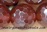 CAA5664 15 inches 12mm faceted round AB-color red agate beads