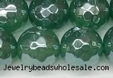 CAA5687 15 inches 10mm faceted round AB-color green agate beads