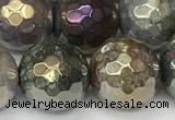 CAA5693 15 inches 12mm faceted round AB-color Indian agate beads