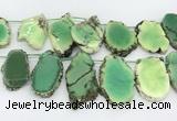 CAA5709 Top drilled 25*30mm - 40*50mm freeform grass agate beads