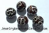 CAA5716 18mm round tibetan agate dzi beads wholesale