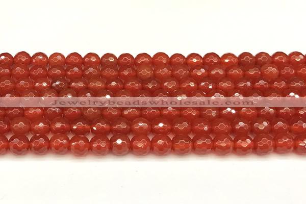 CAA5740 15 inches 6mm faceted round red agate beads