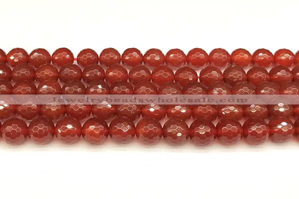 CAA5741 15 inches 8mm faceted round red agate beads