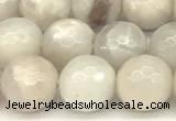 CAA5766 15 inches 8mm faceted round white crazy lace agate beads