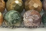 CAA5777 15 inches 10mm faceted round ocean agate beads