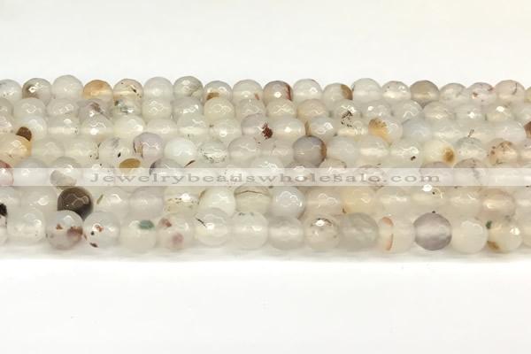 CAA5780 15 inches 6mm faceted round montana agate beads