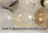 CAA5783 15 inches 12mm faceted round montana agate beads