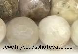 CAA5808 15 inches 12mm faceted round bamboo leaf agate beads