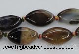 CAA583 15.5 inches 12*19mm marquise dragon veins agate beads