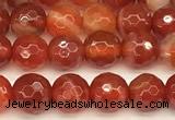 CAA5835 15 inches 6mm faceted round banded agate beads