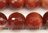 CAA5838 15 inches 12mm faceted round banded agate beads