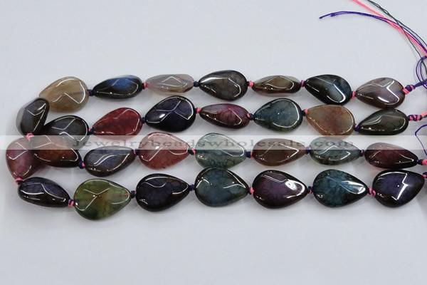 CAA586 15.5 inches 18*25mm faceted teardrop dragon veins agate beads