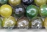 CAA5953 15 inches 8mm faceted round AB-color line agate beads