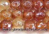 CAA5969 15 inches 6mm faceted round AB-color line agate beads