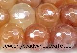 CAA5971 15 inches 10mm faceted round AB-color line agate beads