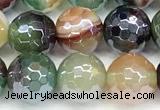 CAA5974 15 inches 8mm faceted round AB-color line agate beads