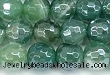 CAA5977 15 inches 6mm faceted round AB-color line agate beads