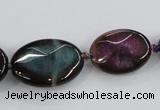 CAA598 16*20mm – 30*40mm faceted oval dragon veins agate beads