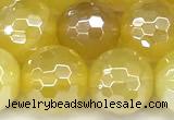 CAA5989 15 inches 10mm faceted round AB-color line agate beads