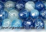 CAA5991 15 inches 6mm faceted round AB-color line agate beads