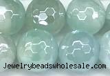 CAA6002 15 inches 10mm faceted round AB-color line agate beads