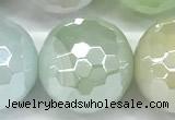 CAA6004 15 inches 14mm faceted round AB-color line agate beads