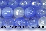 CAA6005 15 inches 6mm faceted round AB-color line agate beads