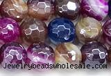 CAA6009 15 inches 6mm faceted round AB-color line agate beads