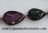 CAA601 15*20mm – 30*40mm faceted teardrop & oval dragon veins agate beads