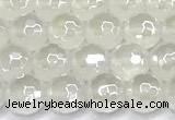 CAA6030 15 inches 6mm faceted round AB-color white agate beads