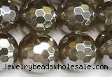 CAA6048 15 inches 10mm faceted round AB-color yellow agate beads