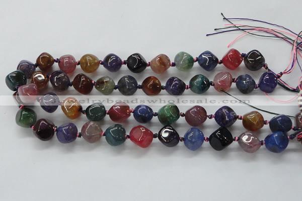 CAA607 15.5 inches 13*13mm nuggets dragon veins agate beads