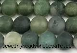 CAA6070 15 inches 4mm round matte moss agate beads