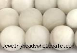 CAA6077 15 inches 8mm round matte white crazy lace agate beads